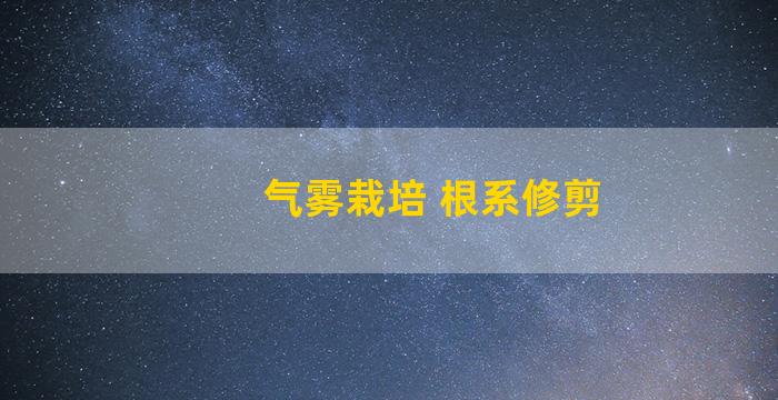 气雾栽培 根系修剪